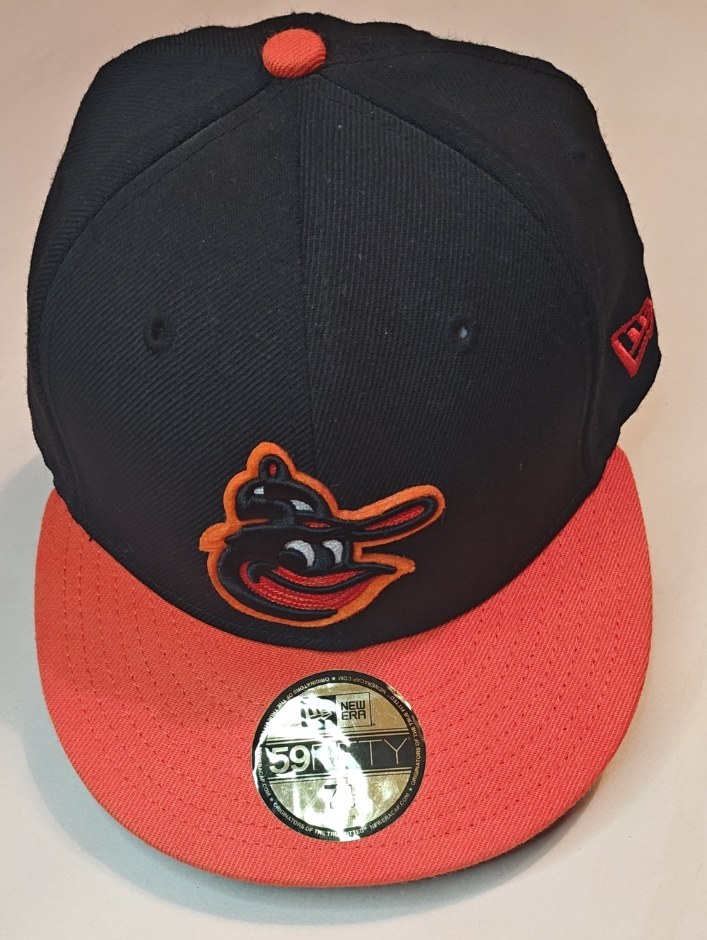 New Era Black and Orange Orioles Logo Fitted Hat
